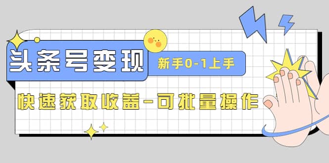 2023头条号实操变现课：新手0-1轻松上手，快速获取收益-可批量操作-智宝网创