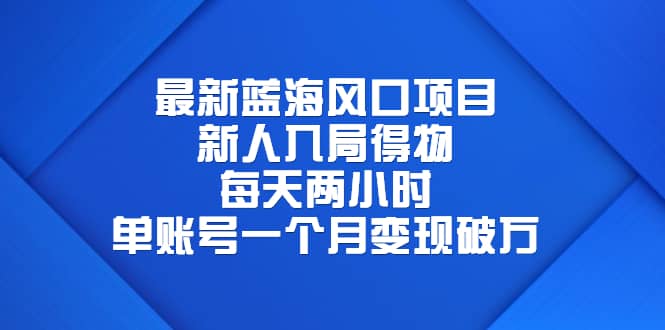 最新蓝海风口项目，新人入局得物，每天两小时，单账号一个月变现破万-智宝网创