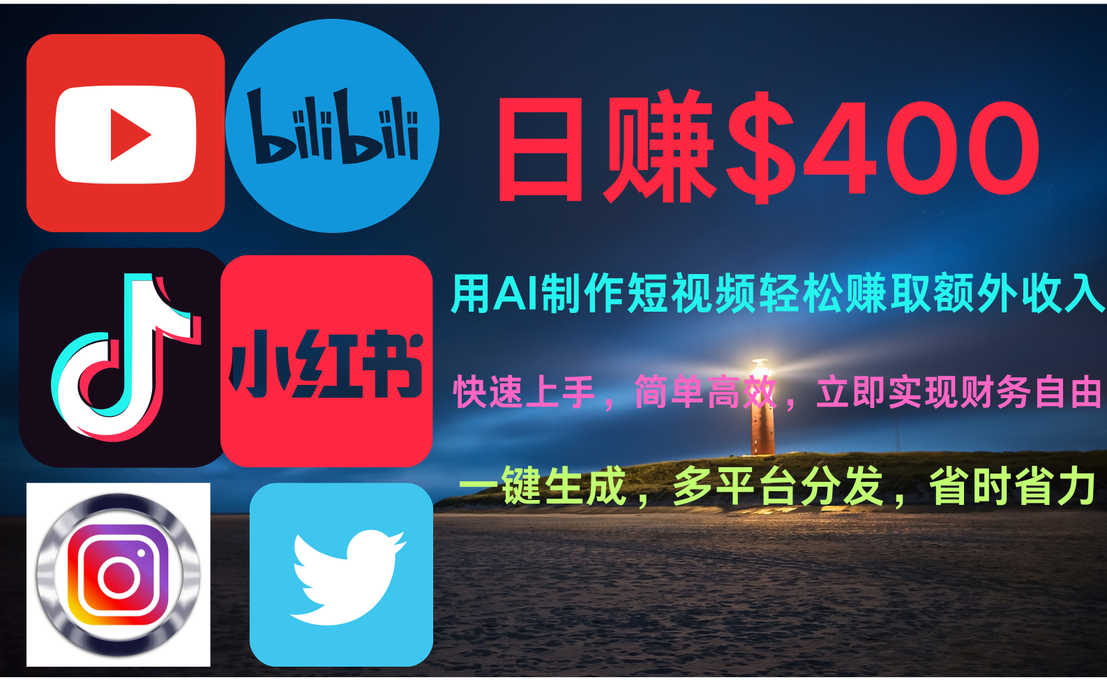 玩转全网视频平台，创造视频就能轻松赚取每天400美金-智宝网创