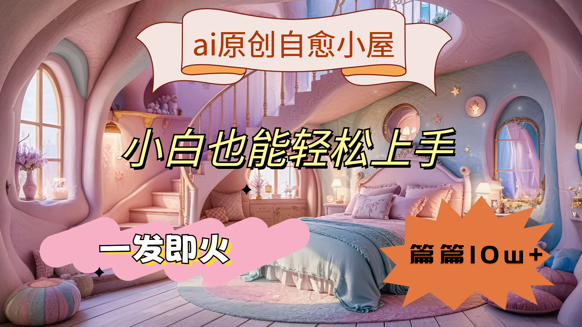ai原创治愈小屋，小白也能轻松上手，一发即火，篇篇10w+-智宝网创