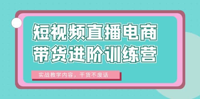 短视频直播电商带货进阶训练营：实战教学内容，干货不废话-智宝网创