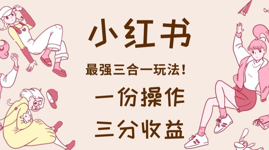 小红书最强三合一玩法，一份操作获得三份收益！【揭秘】-智宝网创