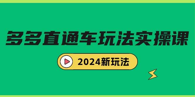 多多直通车玩法实战课，2024新玩法（7节课）-智宝网创