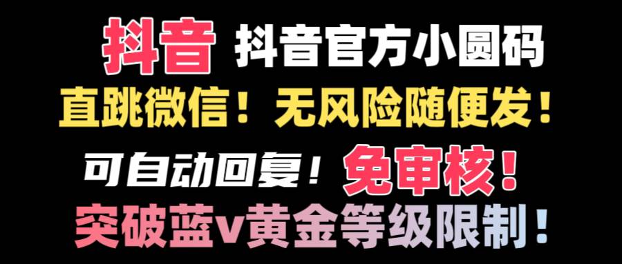 抖音二维码直跳微信技术！站内随便发不违规！！-智宝网创