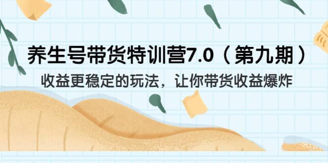 养生号带货特训营7.0（第九期）收益更稳定的玩法 让你带货收益爆炸（11节）-智宝网创