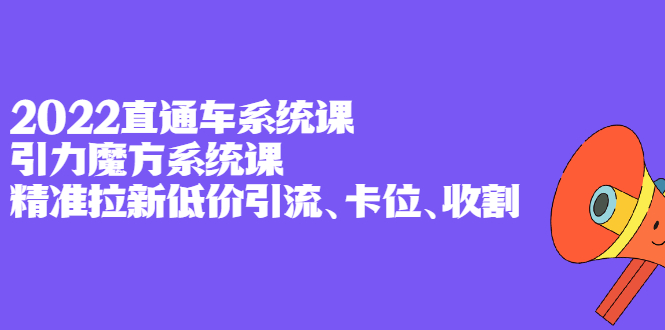2022直通车系统课+引力魔方系统课，精准拉新低价引流、卡位、收割-智宝网创