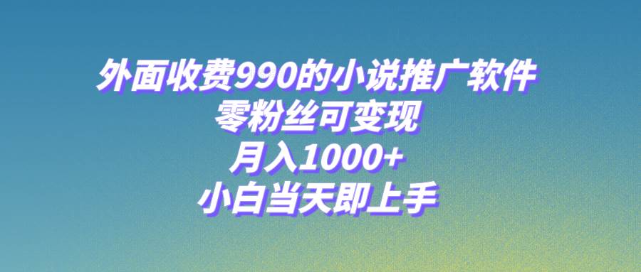 小说推广软件，零粉丝可变现，月入1000+，小白当天即上手【附189G素材】-智宝网创