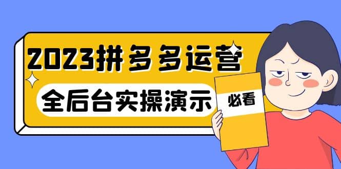 2023拼多多·运营：14节干货实战课，拒绝-口嗨，全后台实操演示-智宝网创