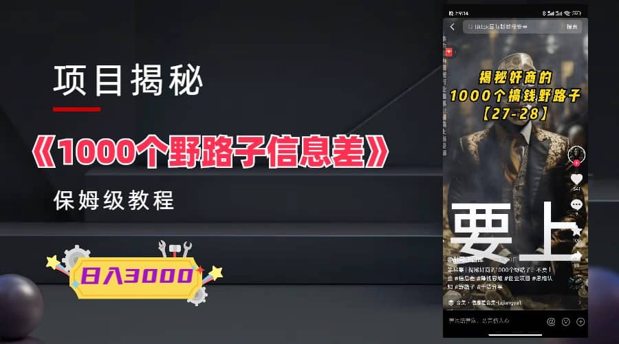 1000个野路子信息差保姆式教程-单日变现3000+的玩法解密-智宝网创