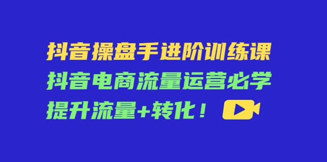 抖音操盘手进阶训练课：抖音电商流量运营必学，提升流量+转化-智宝网创