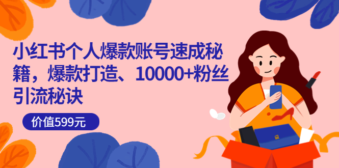 小红书个人爆款账号速成秘籍，爆款打造、10000+粉丝引流秘诀（价值599）-智宝网创