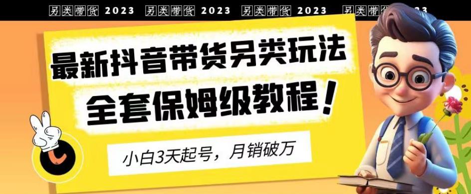 2023年最新抖音带货另类玩法，3天起号，月销破万（保姆级教程）【揭秘】-智宝网创