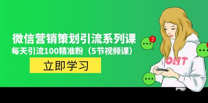 价值百万的微信营销策划引流系列课（5节视频课）-智宝网创