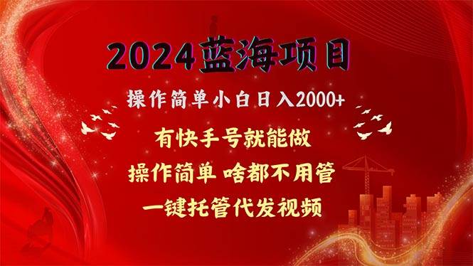 2024蓝海项目，网盘拉新，操作简单小白日入2000+，一键托管代发视频，…-智宝网创