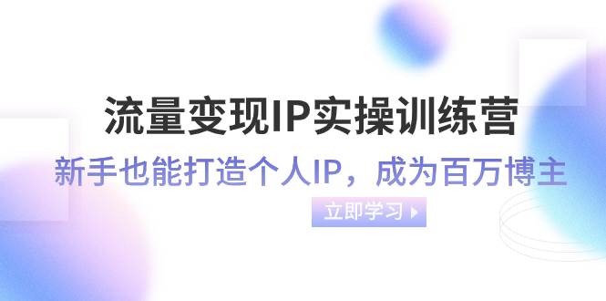 流量变现-IP实操训练营：新手也能打造个人IP，成为百万博主（46节课）-智宝网创