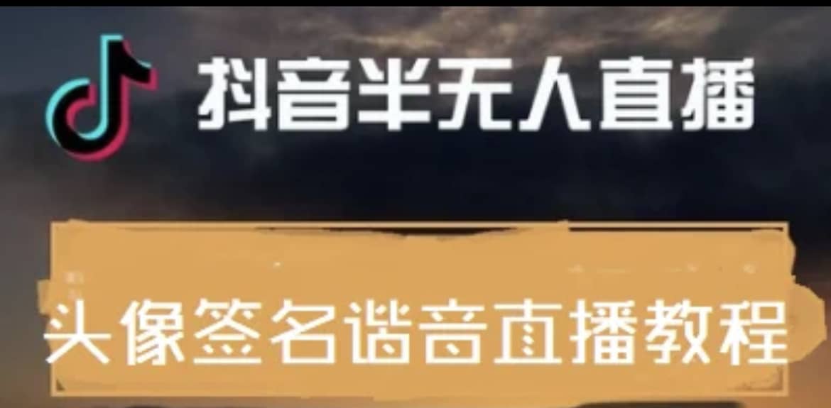 最近火爆的抖音头像签名设计半无人直播直播项目：直播教程+素材+直播话术-智宝网创