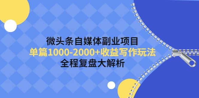 微头条自媒体副业项目，收益写作玩法，全程复盘大解析-智宝网创