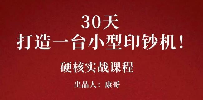 康哥30天打造一台小型印钞机：躺赚30万的项目完整复盘（视频教程）-智宝网创