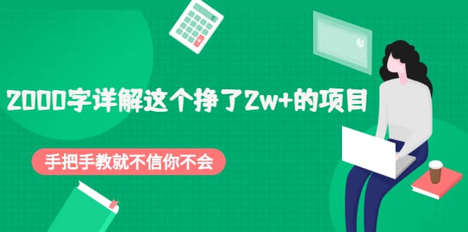 2000字详解这个挣了2w+的项目，手把手教就不信你不会【付费文章】-智宝网创