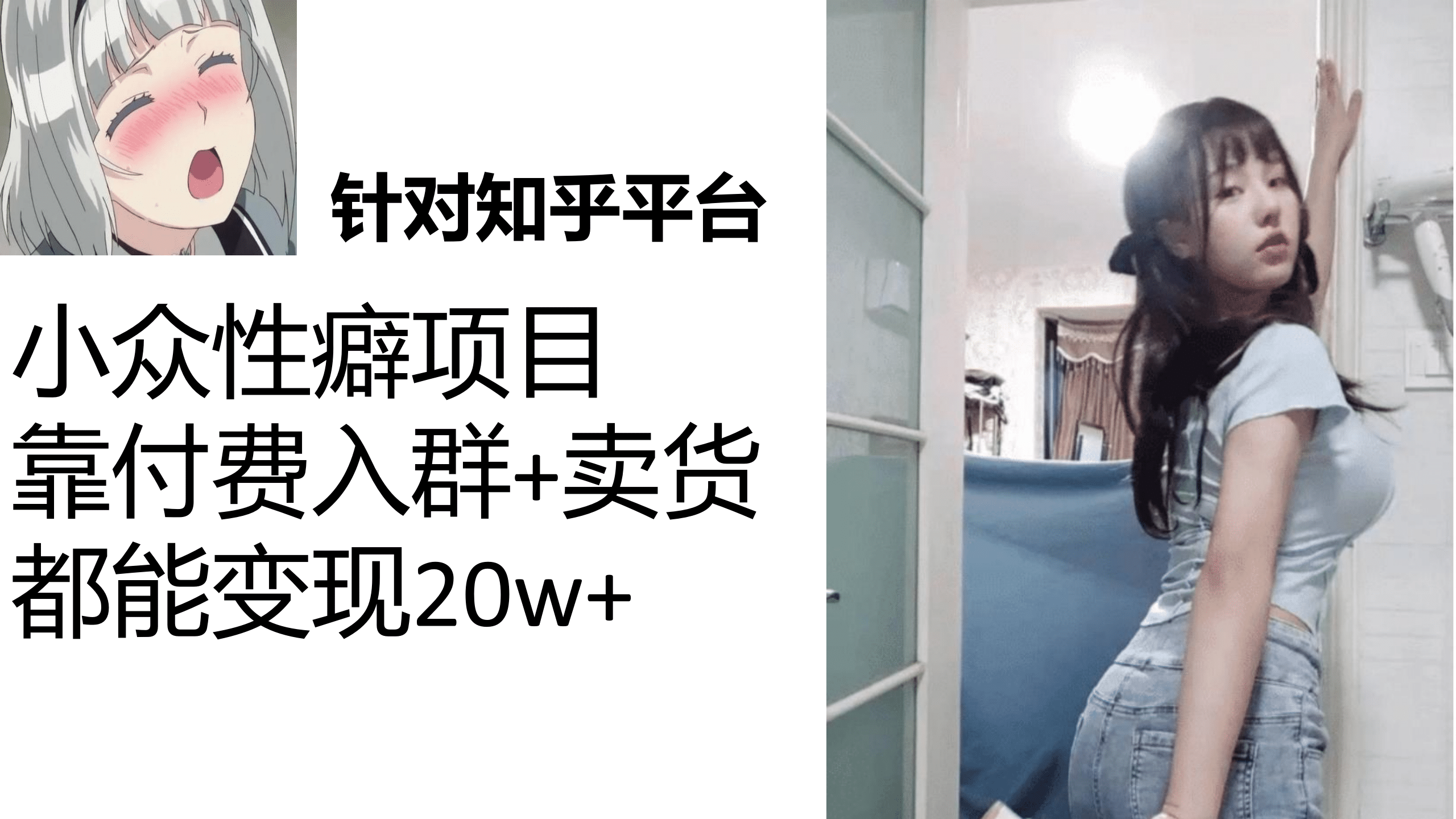 知乎小众性癖项目，Lsp的钱才是最好赚的，付费建群+卖货变现20w-智宝网创