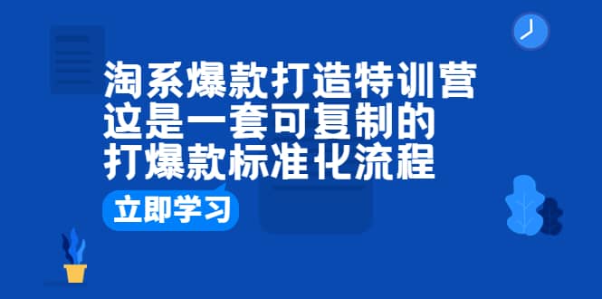 淘系爆款打造特训营：这是一套可复制的打爆款标准化流程-智宝网创