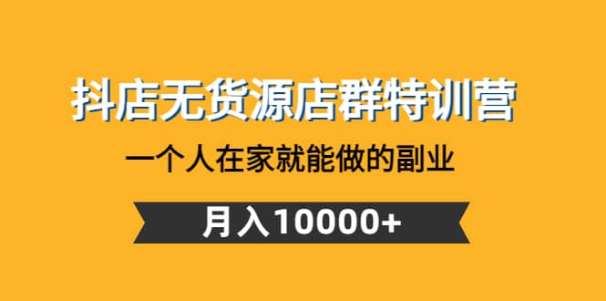 抖店无货源店群特训营：一个人在家就能做的副业-智宝网创