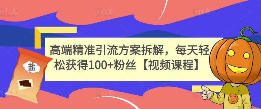 高端精准引流方案拆解，每天轻松获得100+粉丝【视频课程】-智宝网创