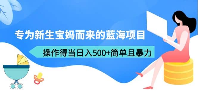 专为新生宝妈而来的蓝海项目，操作得当日入500+简单且暴力（教程+工具）-智宝网创