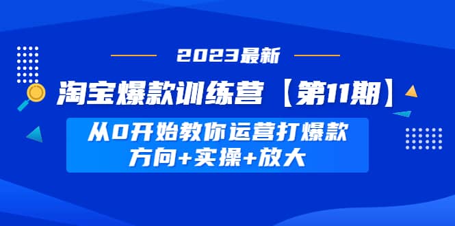 淘宝爆款训练营【第11期】 从0开始教你运营打爆款，方向+实操+放大-智宝网创