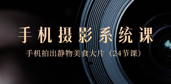 0基础-手机摄影系统课，手机拍出静物美食大片（24节课）-智宝网创