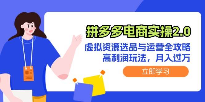 拼多多电商实操2.0：虚拟资源选品与运营全攻略，高利润玩法，月入过万-智宝网创