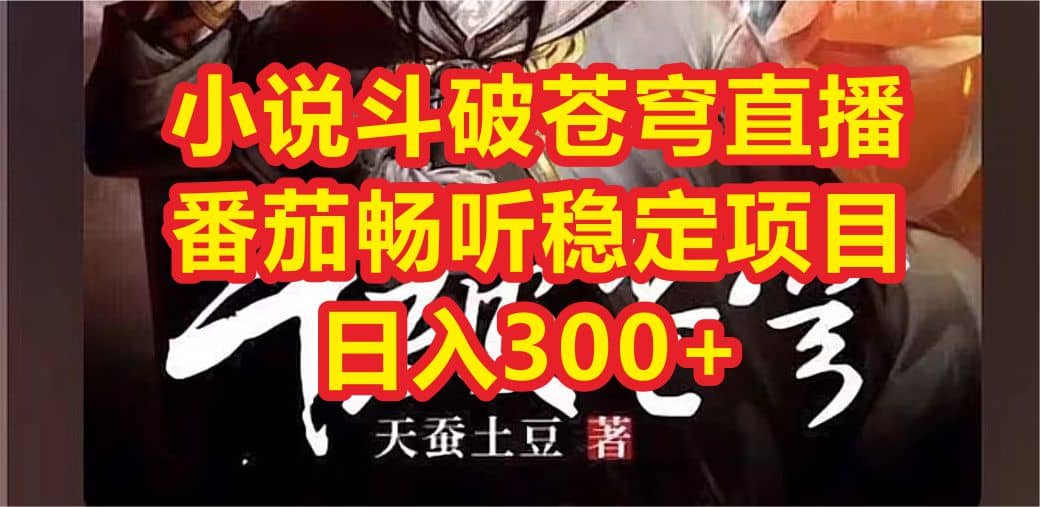 小说斗破苍穹直播，番茄畅听日入300+稳定项目-智宝网创