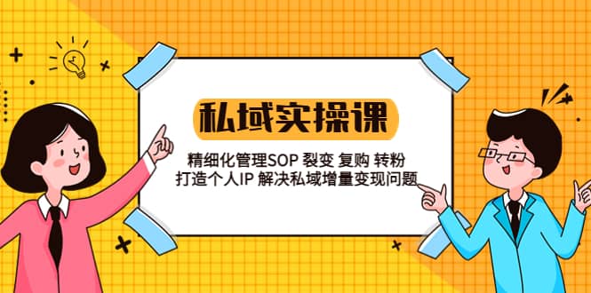 私域实战课程：精细化管理SOP 裂变 复购 转粉 打造个人IP 私域增量变现问题-智宝网创