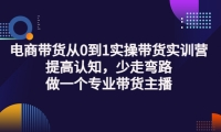 电商带货从0到1实操带货实训营:提高认知,少走弯路,做一个专业带货主播-智宝网创