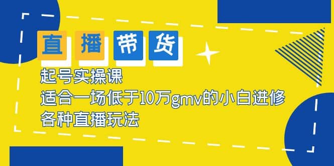 2023直播带货起号实操课，适合一场低于·10万gmv的小白进修 各种直播玩法-智宝网创