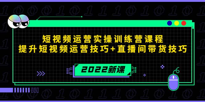 2022短视频运营实操训练营课程，提升短视频运营技巧+直播间带货技巧-智宝网创
