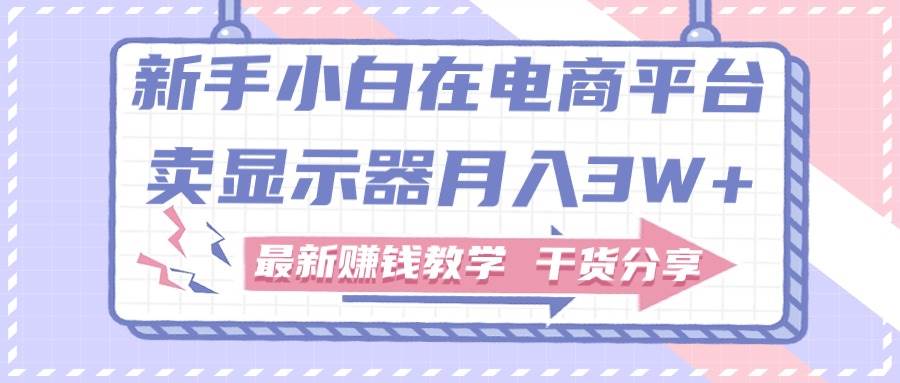 新手小白如何做到在电商平台卖显示器月入3W+，最新赚钱教学干货分享-智宝网创