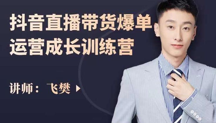 飞樊：抖音直播带货爆单运营成长训练营，手把手教你玩转直播带货-智宝网创