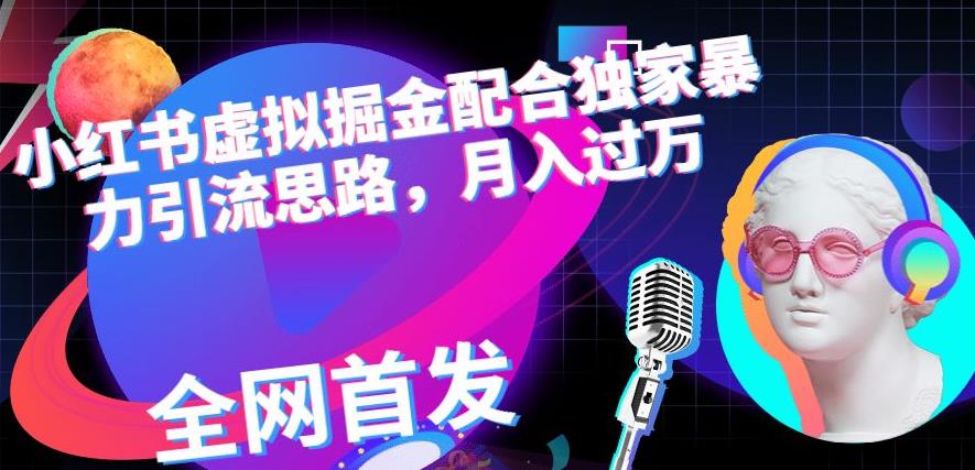 小红书虚拟掘金配合独家首发暴力引流思路，月入过万【揭秘】-智宝网创