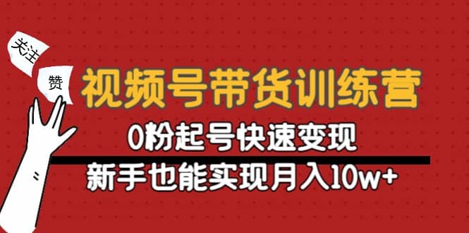 视频号带货训练营：0粉起号快速变现-智宝网创