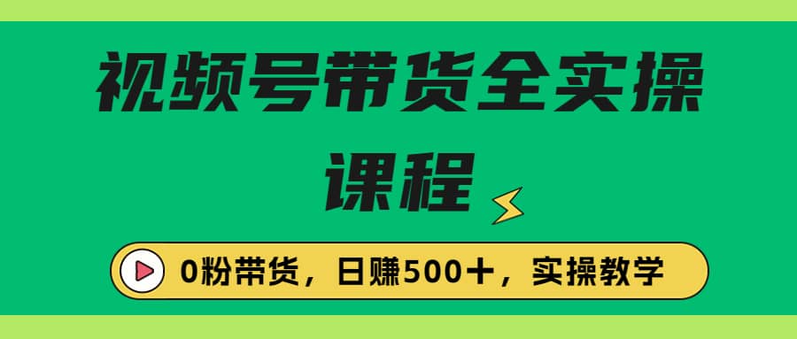 收费1980的视频号带货保姆级全实操教程，0粉带货-智宝网创
