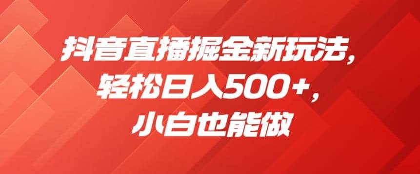 抖音直播掘金新玩法，轻松日入500+，小白也能做【揭秘】-智宝网创