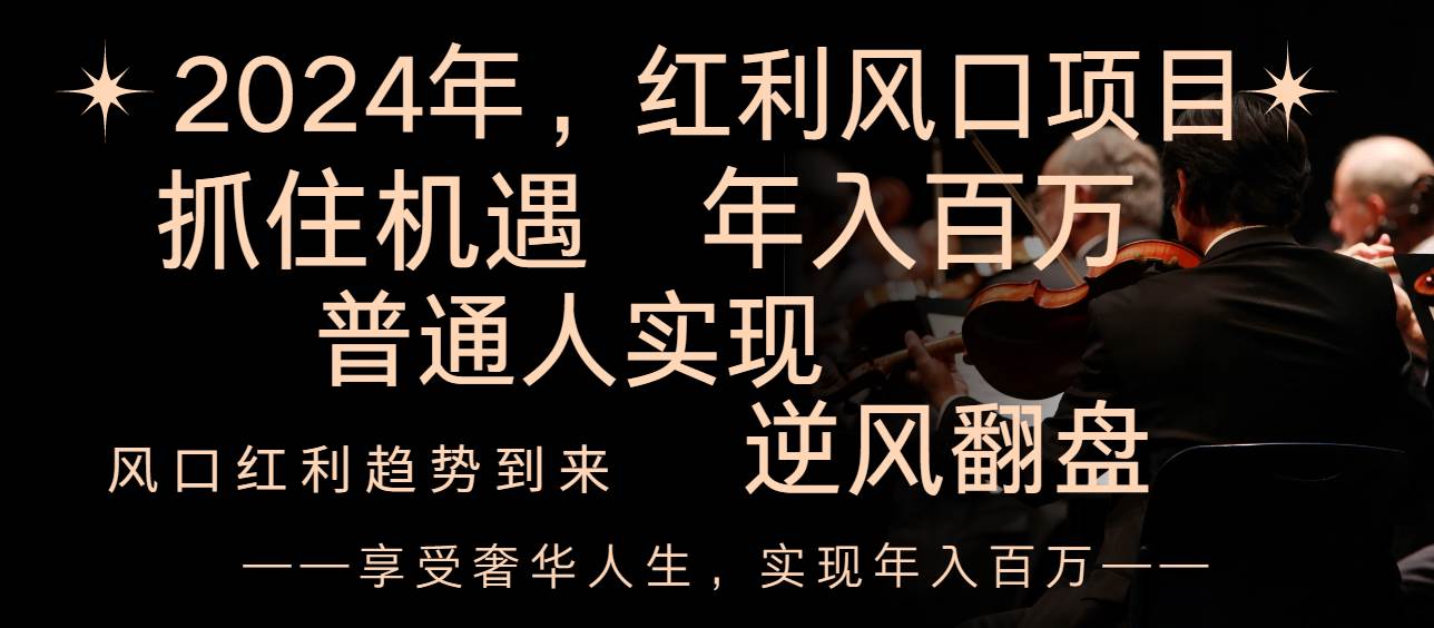 2024红利风口项目来袭，享受第一波红利，逆风翻盘普通人也能实现，年入百万-智宝网创