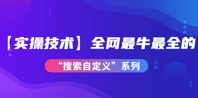 【实操技术】全网最牛最全的“搜索自定义”系列！价值698元-智宝网创