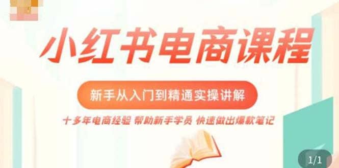 小红书电商新手入门到精通实操课，从入门到精通做爆款笔记，开店运营-智宝网创