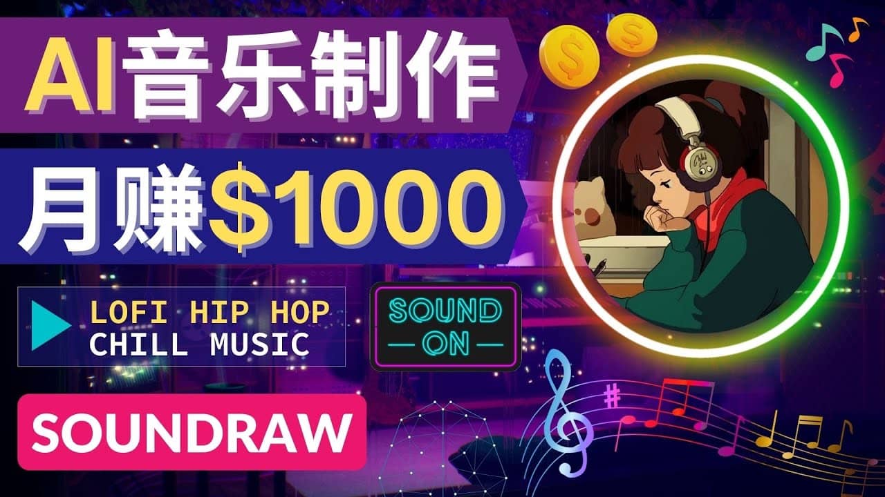 无需任何音乐基础： 使用AI软件制作Lofi Hip Hop Chill Music 月赚1000美元-智宝网创