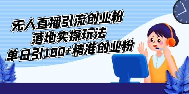 外面收费3980的无人直播引流创业粉落地实操玩法，单日引100+精准创业粉-智宝网创