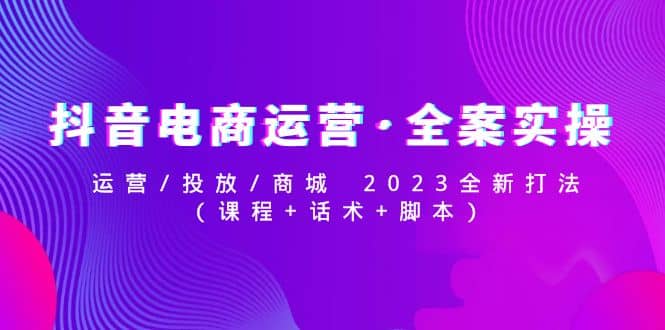 抖音电商运营·全案实操：运营/投放/商城 2023全新打法-智宝网创