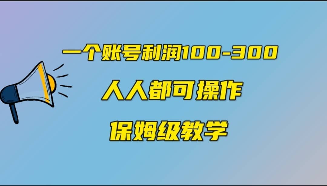 一个账号100-300，有人靠他赚了30多万，中视频另类玩法，任何人都可以做到-智宝网创