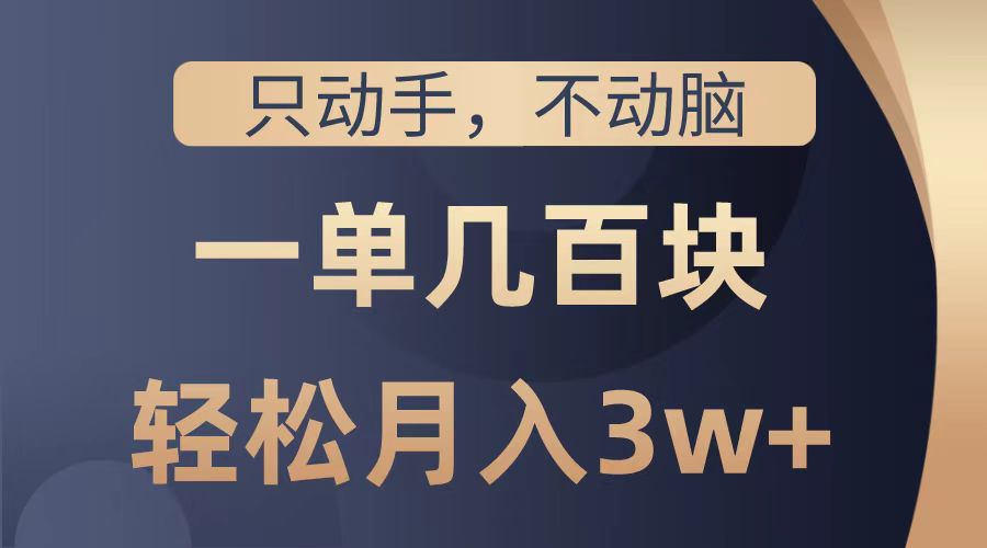 只动手不动脑，一单几百块，轻松月入2w+，看完就能直接操作，详细教程-智宝网创